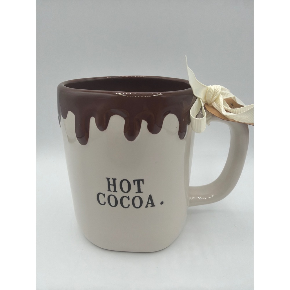 Rae Dunn HOT COCOA Mug Chocolate Drip Pedestal Ceramic Holiday Mug